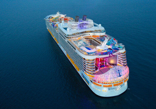 Royal Caribbean’s Wonder of the Seas, the ultimate vacation for travelers of all ages. Across eight distinct neighborhoods – a Royal Caribbean first – there’s a variety of brand-new experiences and returning favorites, such as the new Suite Neighborhood; Wonder Playscape, an interactive, outdoor play area for kids; southern restaurant and bar The Mason Jar, and the cantilevered Vue Bar. The signature adventures in store include The Ultimate Abyss, the tallest slide at sea; the FlowRider surf simulator; and more.